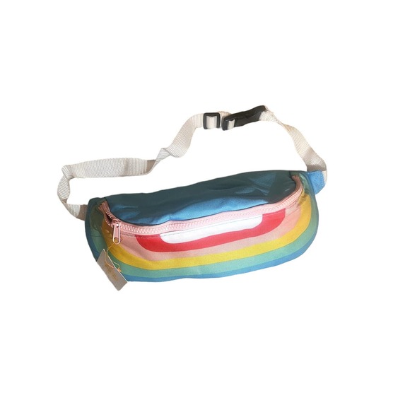 Sun Squad Insulated Fanny Pack Belt Bag Cooler Rainbow Colors - Picture 1 of 3
